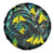 New Zealand Kowhai Flowers Spare Tire Cover Maori Koru Pattern With Paua Shell Style