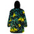 New Zealand Kowhai Flowers Wearable Blanket Hoodie Maori Koru Pattern With Paua Shell Style