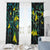 New Zealand Kowhai Flowers Window Curtain Maori Koru Pattern With Paua Shell Style