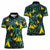 New Zealand Kowhai Flowers Women Polo Shirt Maori Koru Pattern With Paua Shell Style