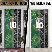 Custom Aotearoa South Africa Rugby Freedom Cup Door Cover Maori Silver Fern Art and Sporty Flag SA - Polynesian Pride