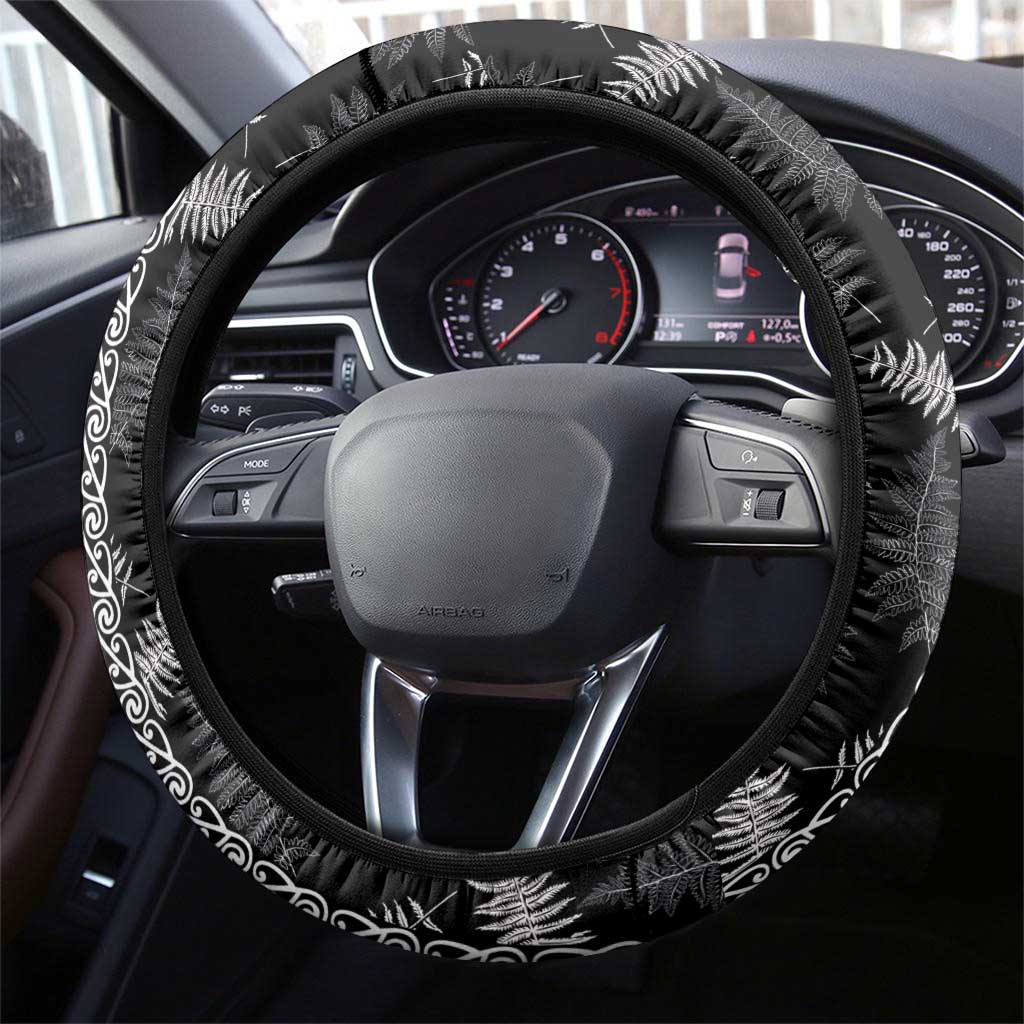 Aotearoa South Africa Rugby Freedom Cup Steering Wheel Cover Maori Silver Fern Art and Sporty Flag SA - Polynesian Pride