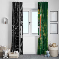 Custom Aotearoa South Africa Rugby Freedom Cup Window Curtain Maori Silver Fern Art and Sporty Flag SA - Polynesian Pride