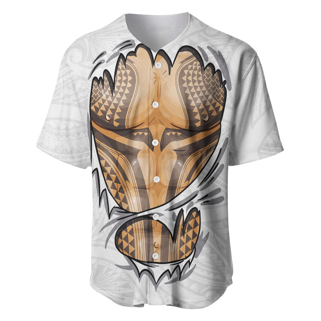 Hawaiian Kakau Baseball Jersey Aquaman Tattoo Reveal Effect