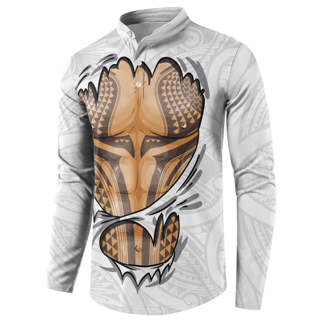 Hawaiian Kakau Button Sweatshirt Aquaman Tattoo Reveal Effect