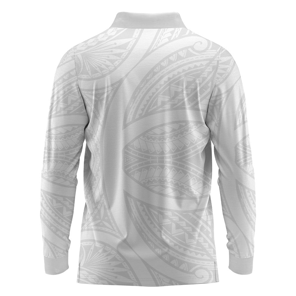 Hawaiian Kakau Long Sleeve Polo Shirt Aquaman Tattoo Reveal Effect