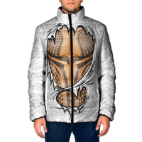 Hawaiian Kakau Padded Jacket Aquaman Tattoo Reveal Effect