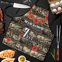 Pearl Harbor Remembrance Day Apron Memories of December 7 with Red Poppy Lei LT03 Beige - Polynesian Pride