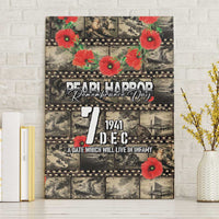 Pearl Harbor Remembrance Day Canvas Wall Art Memories of December 7 with Red Poppy Lei LT03 Without Frame Beige - Polynesian Pride