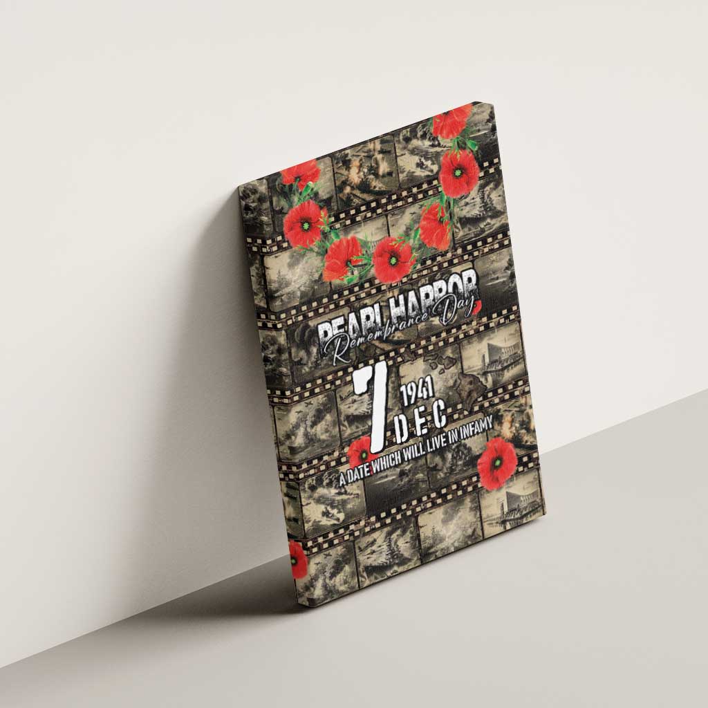 Pearl Harbor Remembrance Day Canvas Wall Art Memories of December 7 with Red Poppy Lei LT03 - Polynesian Pride