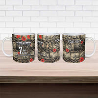 Pearl Harbor Remembrance Day Personalized Ceramic Mug Memories of December 7 with Red Poppy Lei - Polynesian Pride