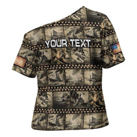 Pearl Harbor Remembrance Day Personalized Cross Shoulder Shirt Memories of December 7 with Red Poppy Lei LT03 - Polynesian Pride