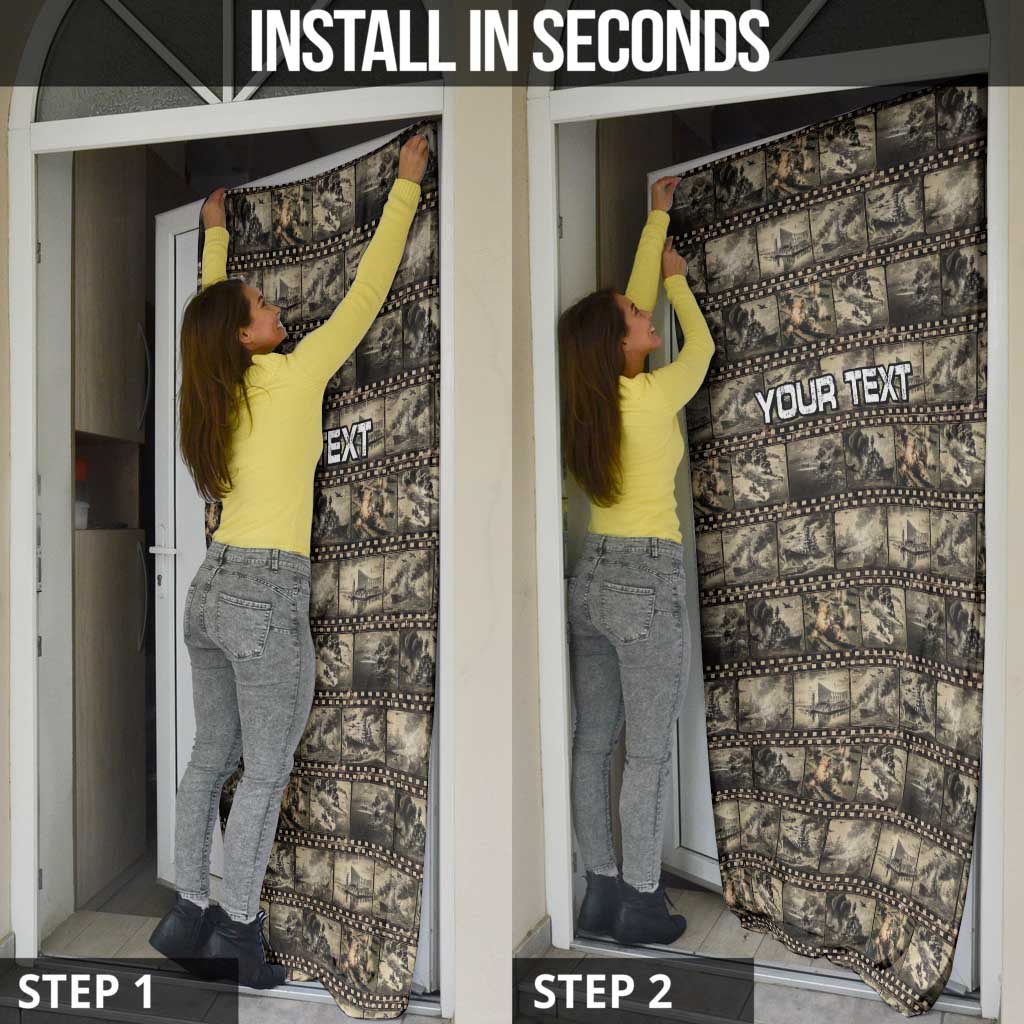 Pearl Harbor Remembrance Day Personalized Door Cover Memories of December 7 with Red Poppy Lei - Polynesian Pride