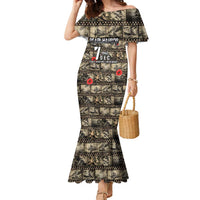 Pearl Harbor Remembrance Day Personalized Family Matching Mermaid Dress and Hawaiian Shirt Memories of December 7 with Red Poppy Lei - Polynesian Pride