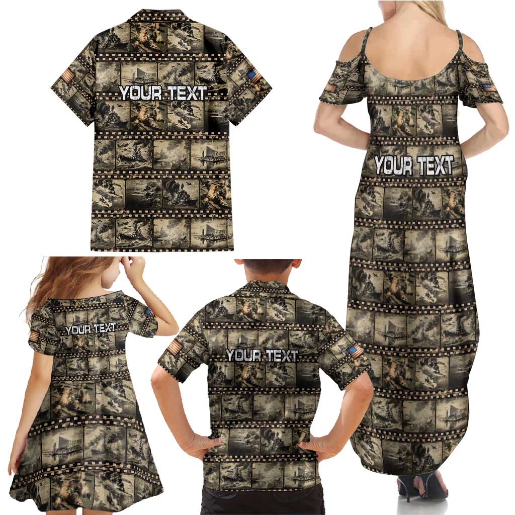 Pearl Harbor Remembrance Day Personalized Family Matching Summer Maxi Dress and Hawaiian Shirt Memories of December 7 with Red Poppy Lei - Polynesian Pride