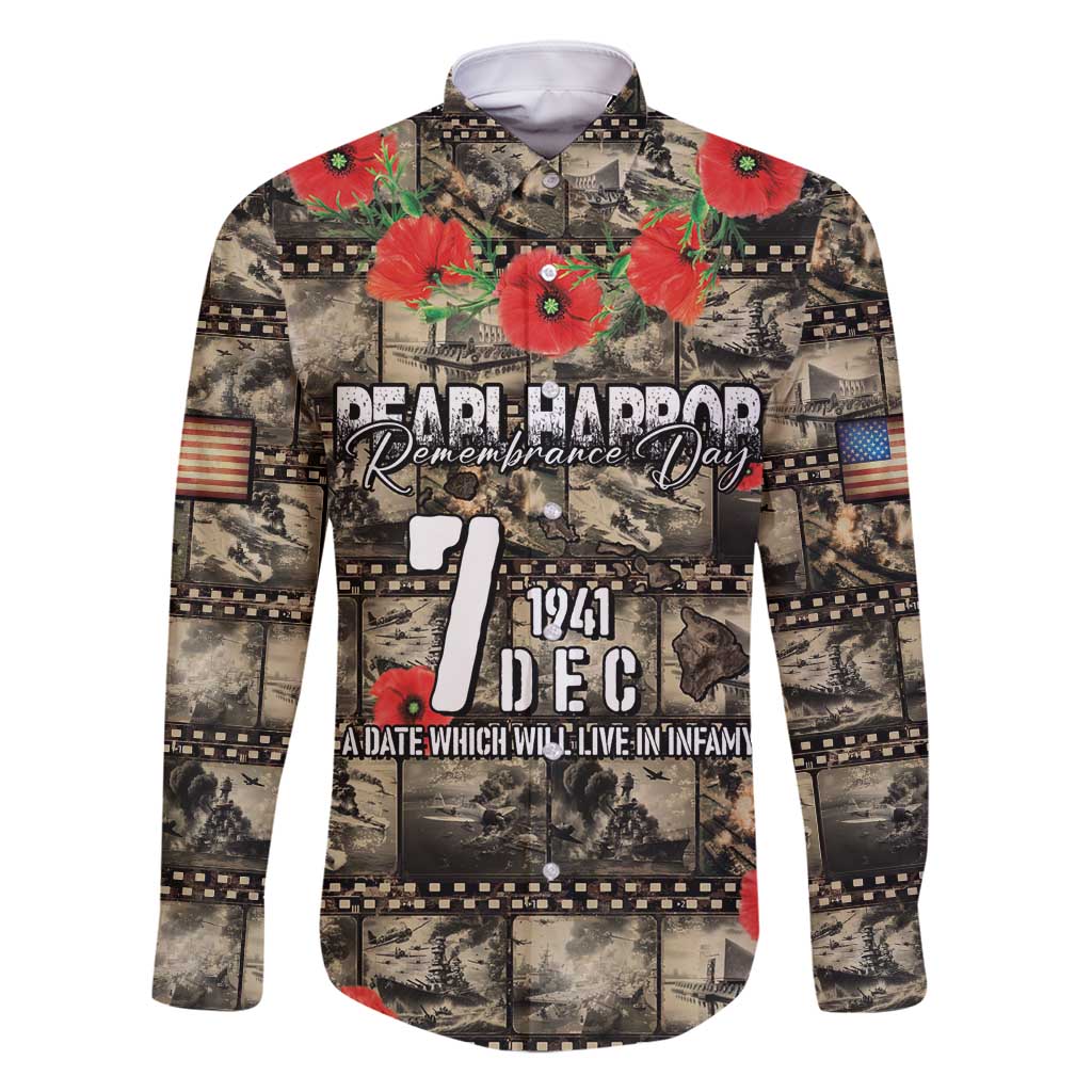 Pearl Harbor Remembrance Day Personalized Family Matching Tank Maxi Dress and Hawaiian Shirt Memories of December 7 with Red Poppy Lei - Polynesian Pride