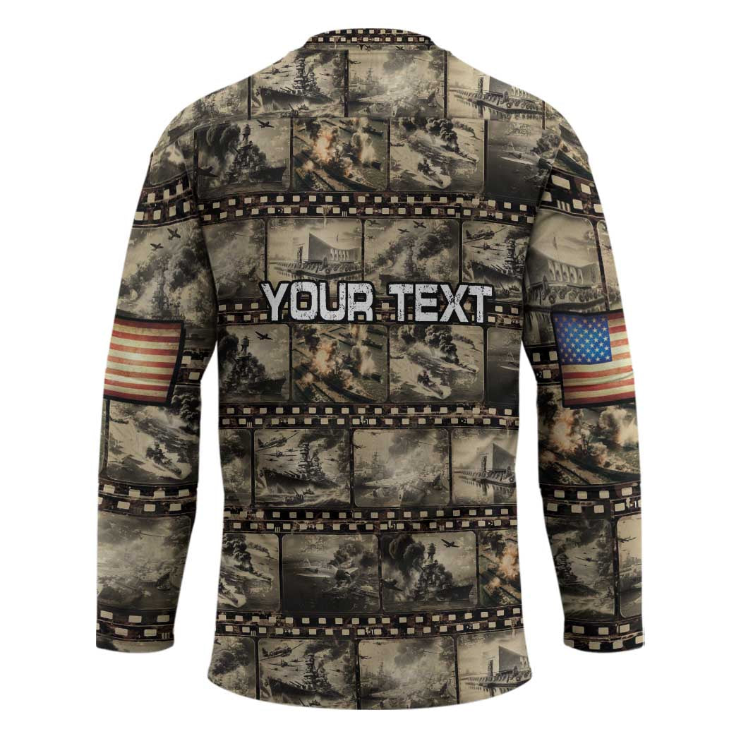 Pearl Harbor Remembrance Day Personalized Hockey Jersey Memories of December 7 with Red Poppy Lei LT03 - Polynesian Pride