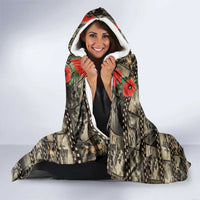 Pearl Harbor Remembrance Day Hooded Blanket Memories of December 7 with Red Poppy Lei - Polynesian Pride