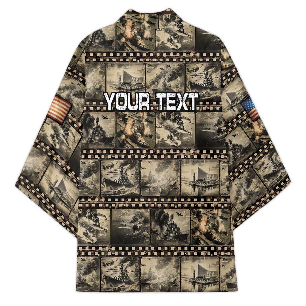 Pearl Harbor Remembrance Day Personalized Kimono Memories of December 7 with Red Poppy Lei - Polynesian Pride