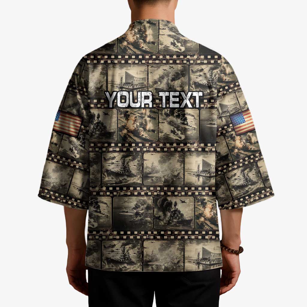 Pearl Harbor Remembrance Day Personalized Kimono Memories of December 7 with Red Poppy Lei - Polynesian Pride