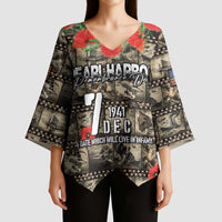 Pearl Harbor Remembrance Day Personalized Kimono Sleeve Blouse Memories of December 7 with Red Poppy Lei LT03 - Polynesian Pride