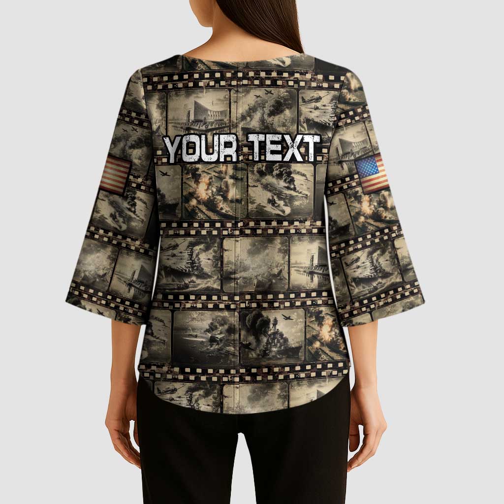 Pearl Harbor Remembrance Day Personalized Kimono Sleeve Blouse Memories of December 7 with Red Poppy Lei LT03 - Polynesian Pride