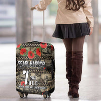 Pearl Harbor Remembrance Day Luggage Cover Memories of December 7 with Red Poppy Lei - Polynesian Pride