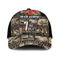 Pearl Harbor Remembrance Day Personalized Mesh Trucker Cap Memories of December 7 with Red Poppy Lei - Polynesian Pride