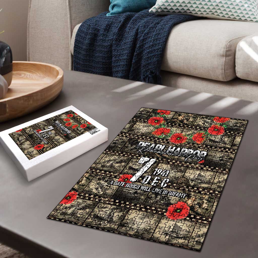 Pearl Harbor Remembrance Day Puzzle Memories of December 7 with Red Poppy Lei LT03 - Polynesian Pride