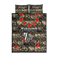 Pearl Harbor Remembrance Day Quilt Bed Set Memories of December 7 with Red Poppy Lei LT03 - Polynesian Pride