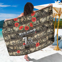 Pearl Harbor Remembrance Day Sarong Memories of December 7 with Red Poppy Lei - Polynesian Pride