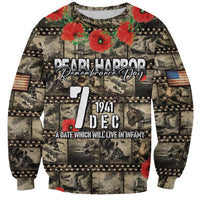Pearl Harbor Remembrance Day Personalized Sweatshirt Memories of December 7 with Red Poppy Lei LT03 Unisex Beige - Polynesian Pride