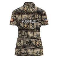 Pearl Harbor Remembrance Day Personalized Women Polo Shirt Memories of December 7 with Red Poppy Lei - Polynesian Pride