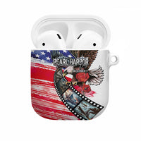 Pearl Harbor Remembrance Day AirPods Case Lest We Forget - The Bald Eagle Remembers LT03 White - Polynesian Pride