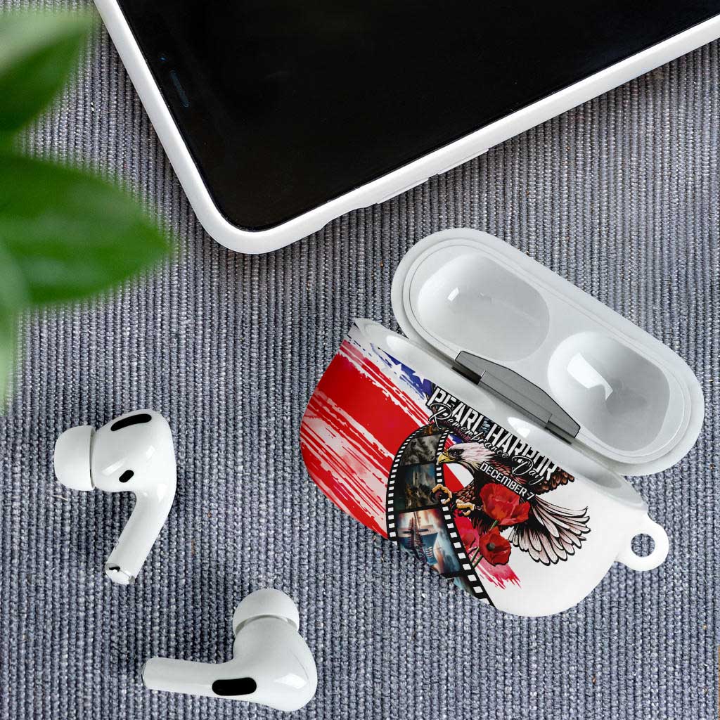 Pearl Harbor Remembrance Day AirPods Case Lest We Forget - The Bald Eagle Remembers LT03 - Polynesian Pride