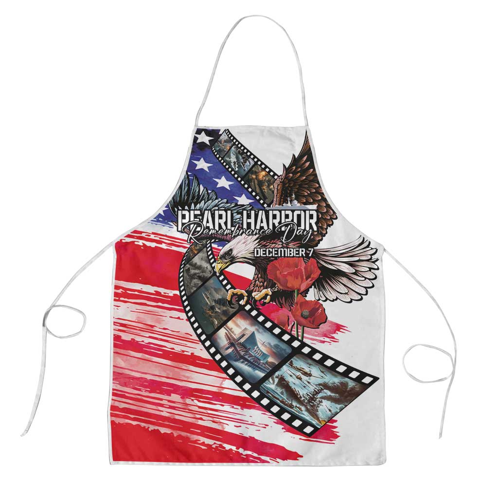 Pearl Harbor Remembrance Day Apron Lest We Forget - The Bald Eagle Remembers LT03 White - Polynesian Pride