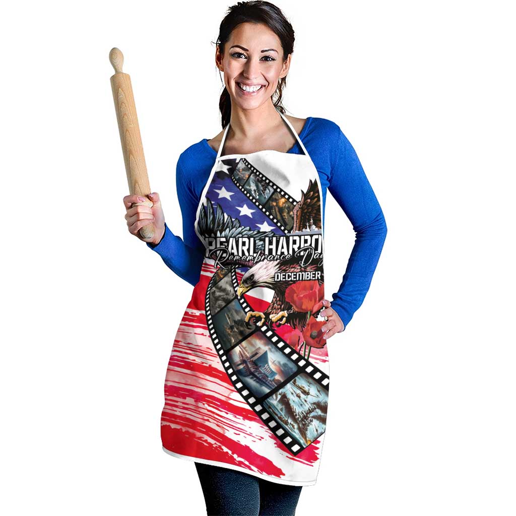 Pearl Harbor Remembrance Day Apron Lest We Forget - The Bald Eagle Remembers LT03 - Polynesian Pride