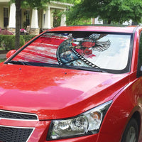 Pearl Harbor Remembrance Day Auto Sun Shade Lest We Forget - The Bald Eagle Remembers - Polynesian Pride