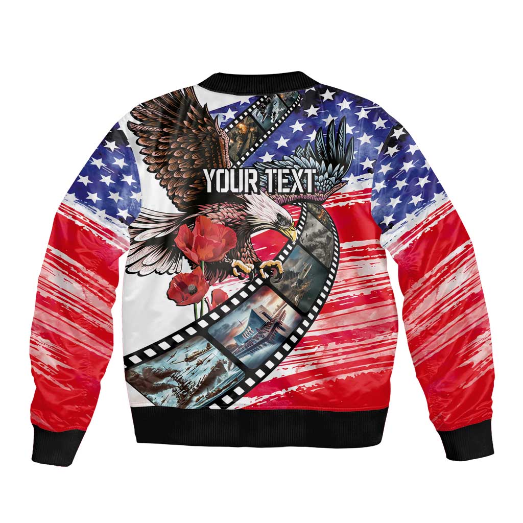 Pearl Harbor Remembrance Day Personalized Bomber Jacket Lest We Forget - The Bald Eagle Remembers - Polynesian Pride