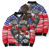 Pearl Harbor Remembrance Day Personalized Bomber Puffer Jacket Lest We Forget - The Bald Eagle Remembers LT03 - Polynesian Pride