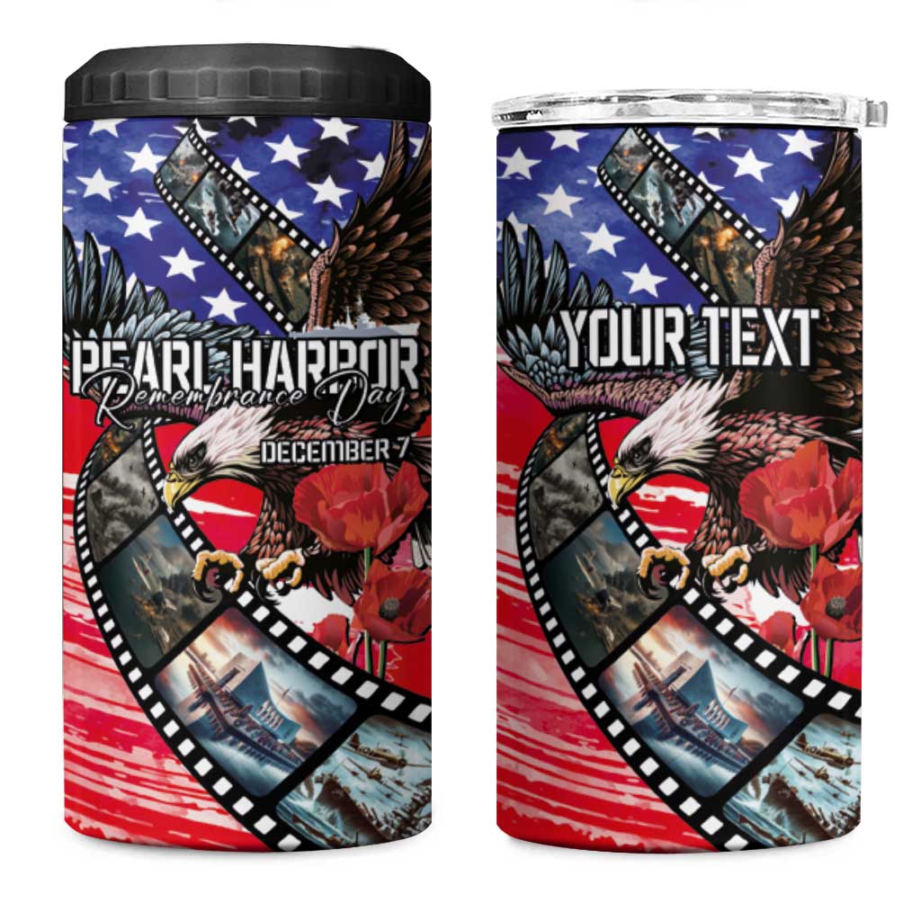 Pearl Harbor Remembrance Day Personalized 4 in 1 Can Cooler Tumbler Lest We Forget - The Bald Eagle Remembers LT03 One Size: 16 oz White - Polynesian Pride