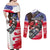 Pearl Harbor Remembrance Day Personalized Couples Matching Off Shoulder Maxi Dress and Long Sleeve Button Shirt Lest We Forget - The Bald Eagle Remembers - Polynesian Pride