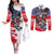 Pearl Harbor Remembrance Day Personalized Couples Matching Off The Shoulder Long Sleeve Dress and Long Sleeve Button Shirt Lest We Forget - The Bald Eagle Remembers - Polynesian Pride