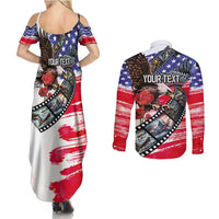 Pearl Harbor Remembrance Day Personalized Couples Matching Summer Maxi Dress and Long Sleeve Button Shirt Lest We Forget - The Bald Eagle Remembers LT03 - Polynesian Pride