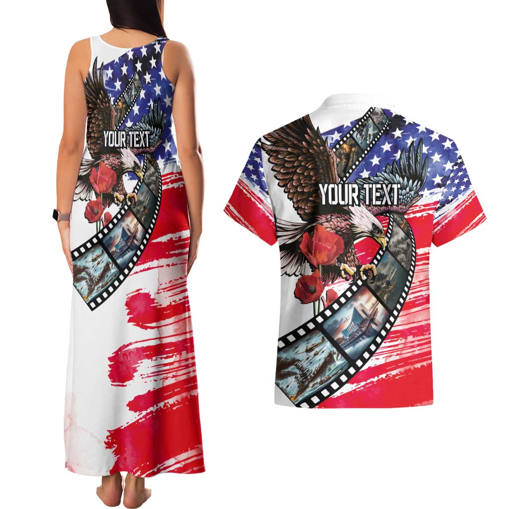 Pearl Harbor Remembrance Day Personalized Couples Matching Tank Maxi Dress and Hawaiian Shirt Lest We Forget - The Bald Eagle Remembers LT03 - Polynesian Pride