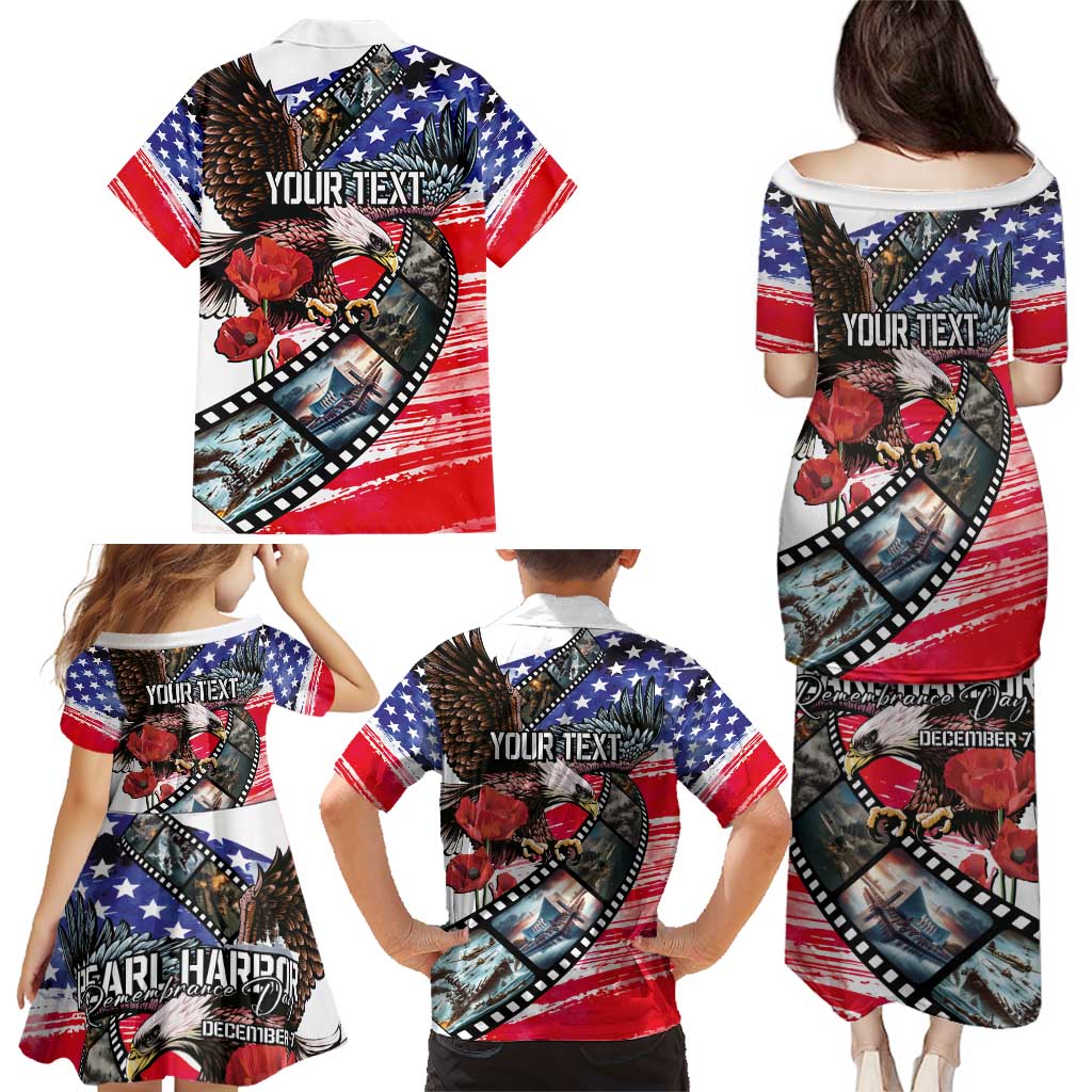 Pearl Harbor Remembrance Day Personalized Family Matching Puletasi and Hawaiian Shirt Lest We Forget - The Bald Eagle Remembers LT03 - Polynesian Pride