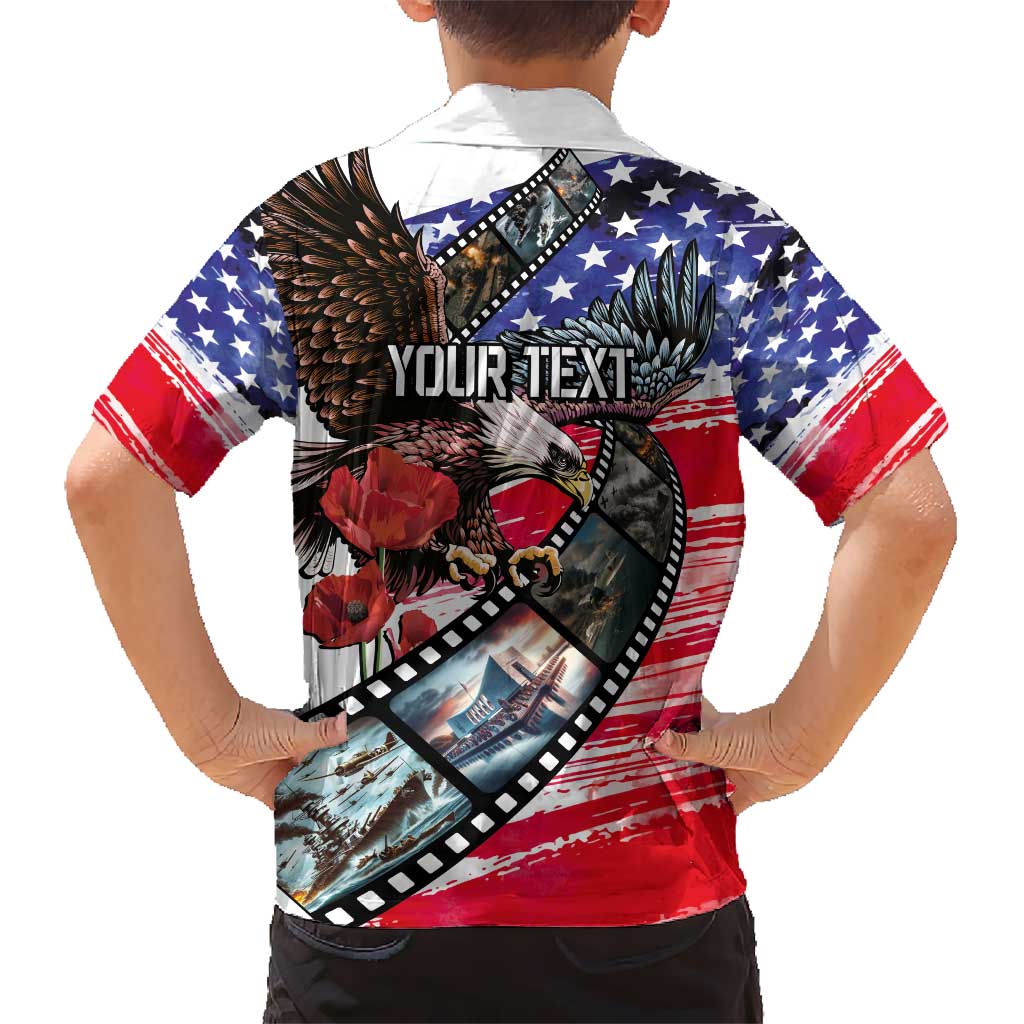 Pearl Harbor Remembrance Day Personalized Kid Hawaiian Shirt Lest We Forget - The Bald Eagle Remembers - Polynesian Pride