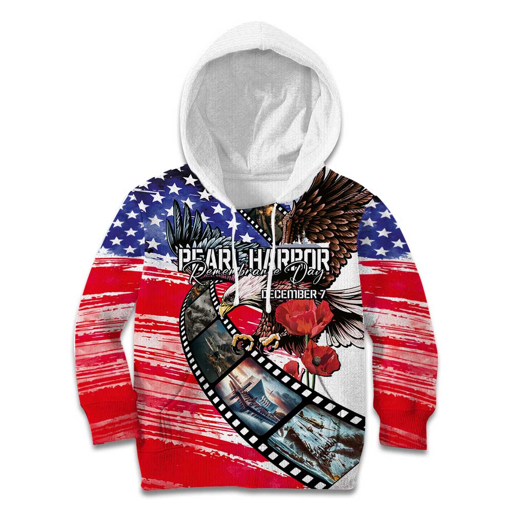 Pearl Harbor Remembrance Day Personalized Kid Hoodie Lest We Forget - The Bald Eagle Remembers - Polynesian Pride