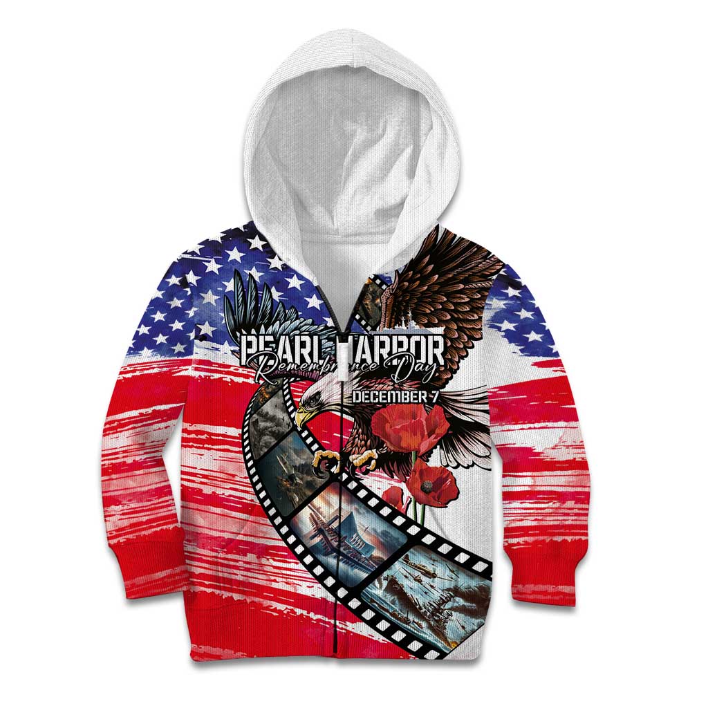 Pearl Harbor Remembrance Day Personalized Kid Hoodie Lest We Forget - The Bald Eagle Remembers - Polynesian Pride