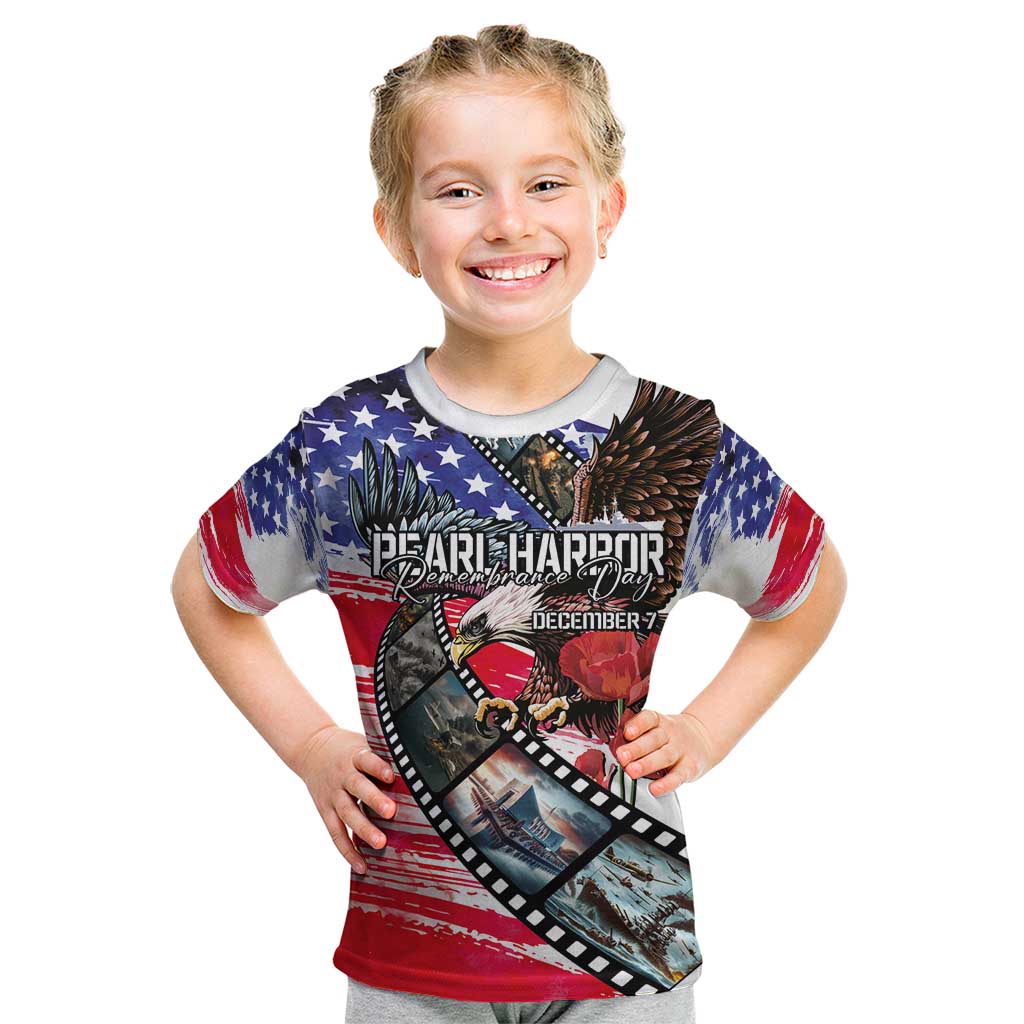 Pearl Harbor Remembrance Day Personalized Kid T Shirt Lest We Forget - The Bald Eagle Remembers - Polynesian Pride